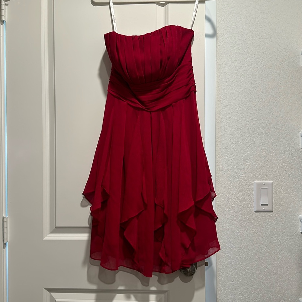 David’s Bridal Red Bridesmaids Dress